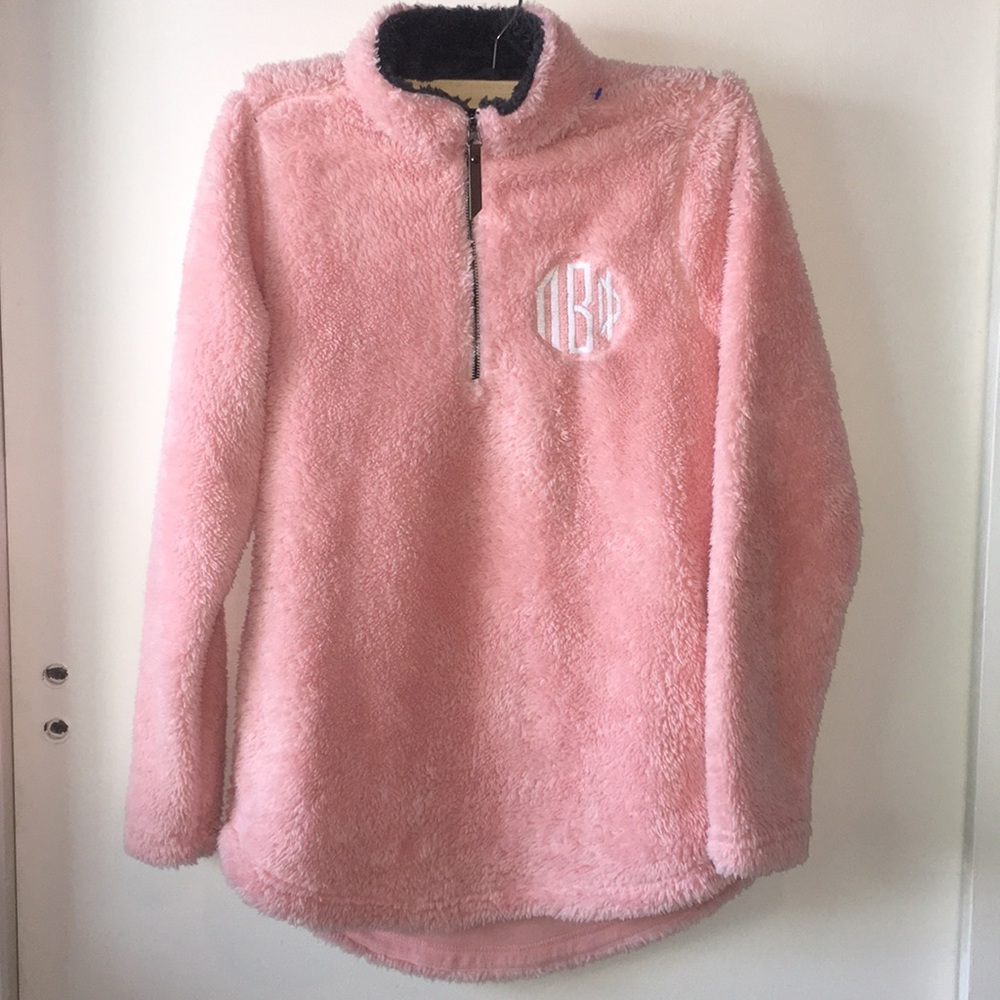 CHARLES RIVER pink Newport fleece/ sweater (small)